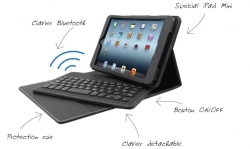 Portefolio Noir IPAD MINI avec clavier Bluetooth