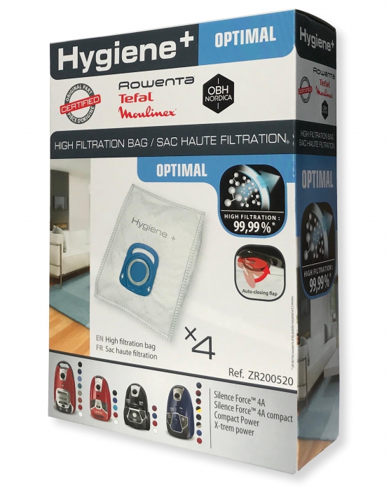 4 sacs hygiene+ aspirateur ROWENTA RO3969EA - COMPACT POWER